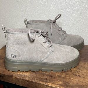 UGG Women's Neumel Light Gray Lace Up Booties
